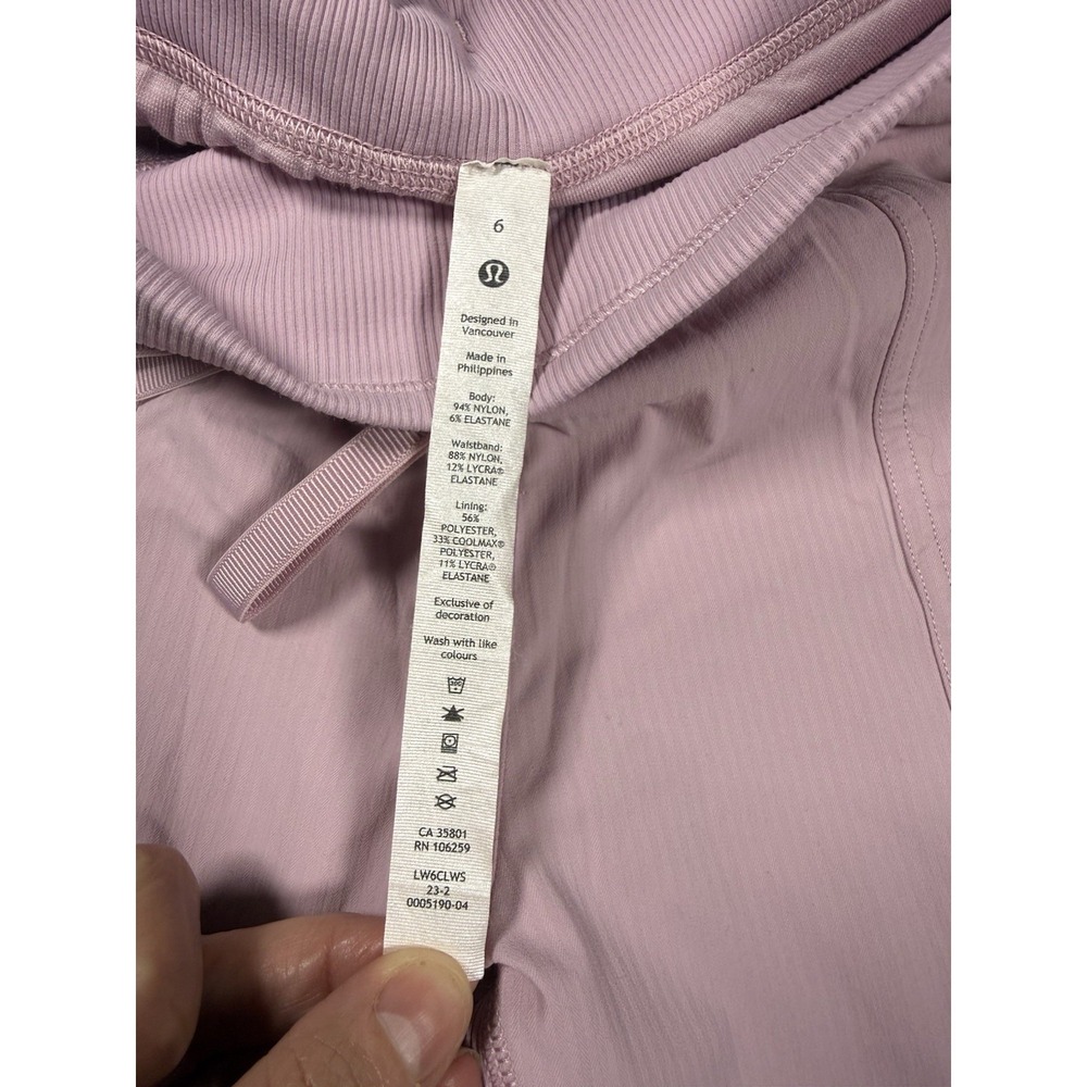 Lululemon Dance Studio Mid Rise Cropped Pant Pink Peony Size 6 Ruched Hem - Picture 2 of 8